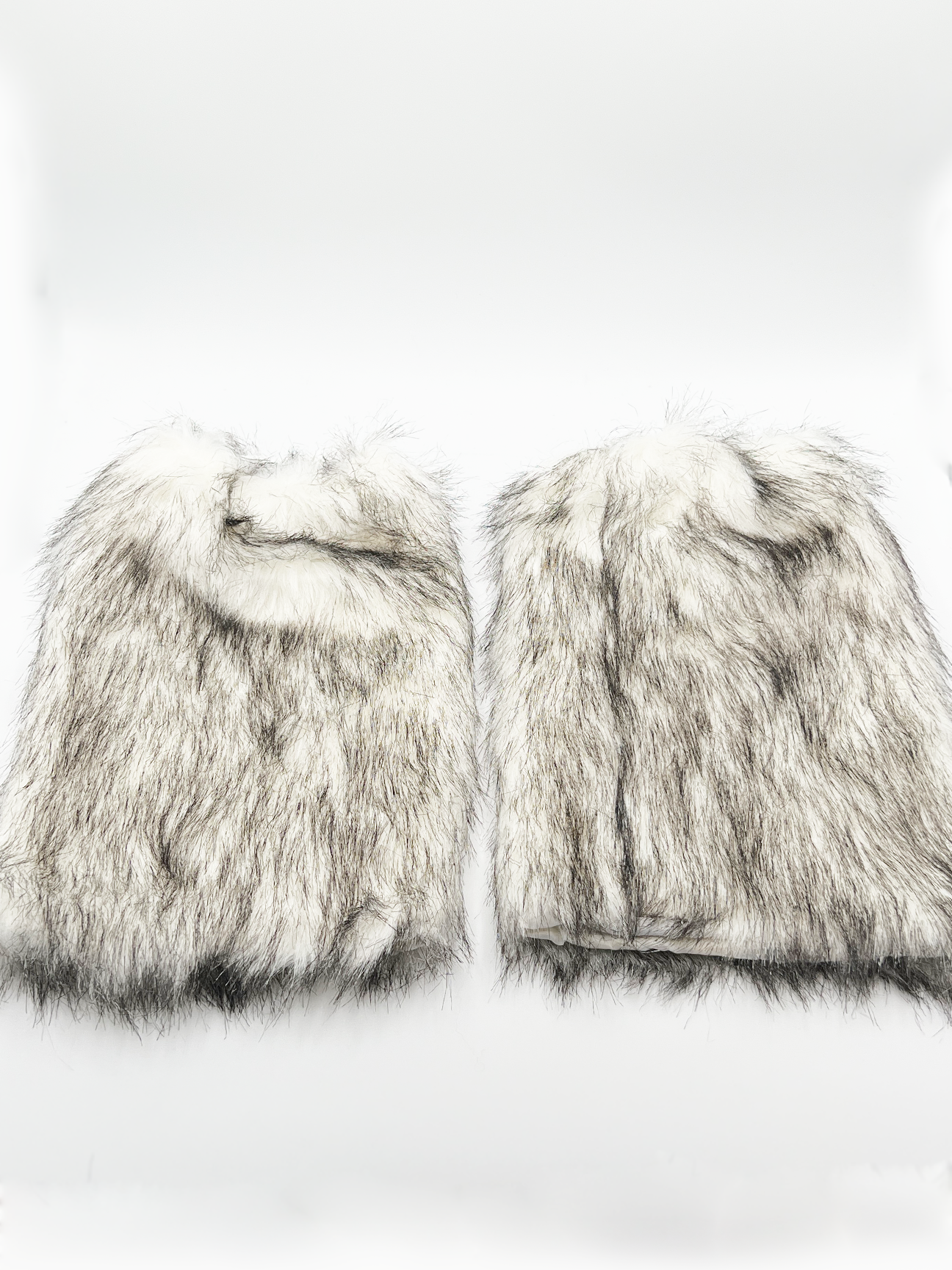 Faux Fur Leg Warmers in Black and White