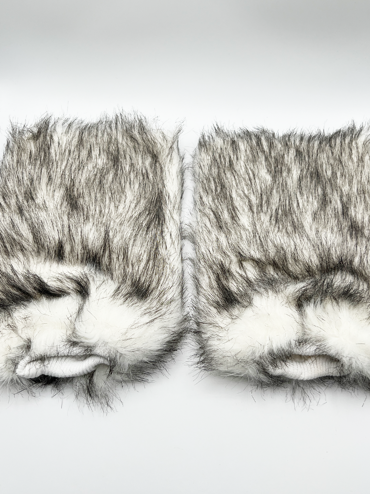Faux Fur Leg Warmers in Black and White
