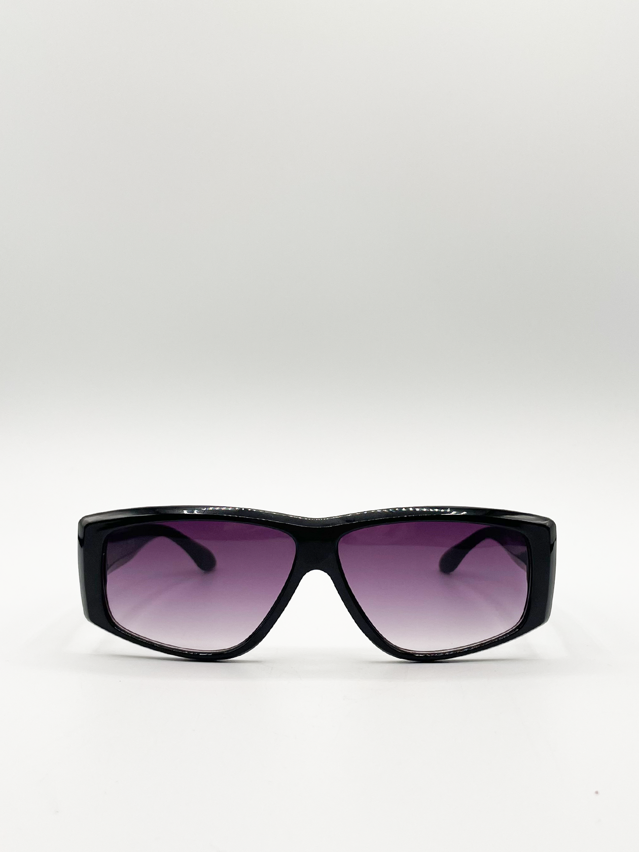 Black Racer Style Sunglasses with Black Lenses