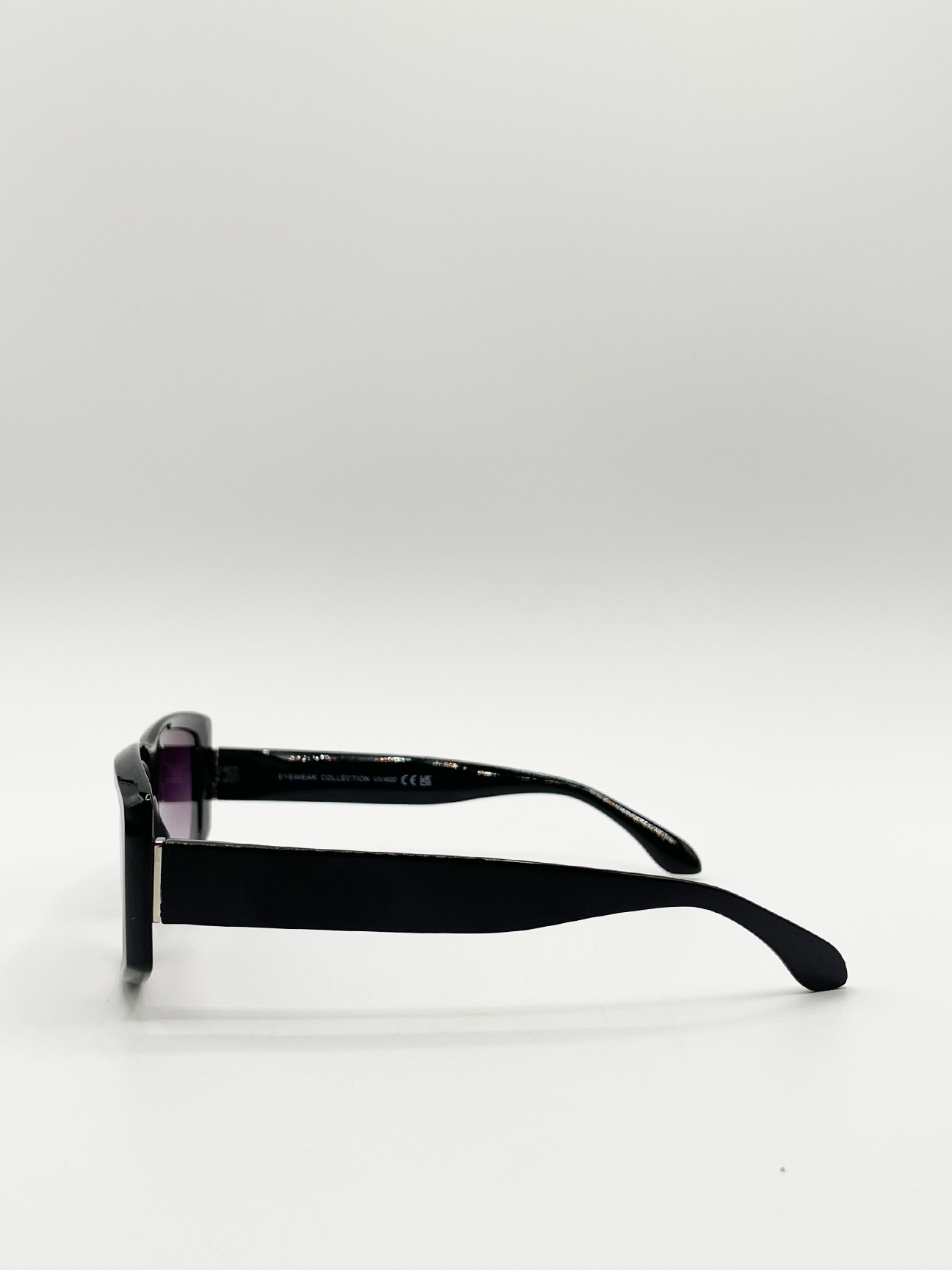 Black Racer Style Sunglasses with Black Lenses