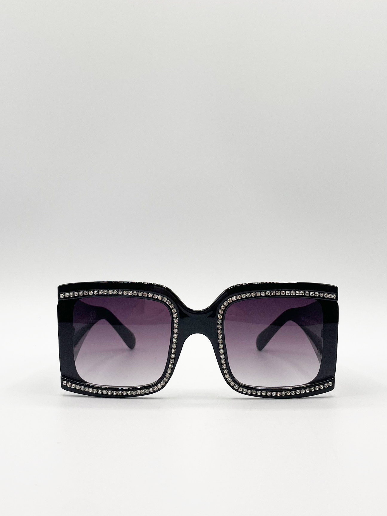Oversized square sunglasses with diamonte detail Accent Fashion