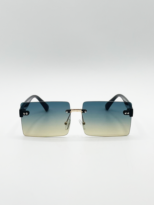 Tortoiseshell  Retro Gold Frame Metal Wayfarer Sunglasses
