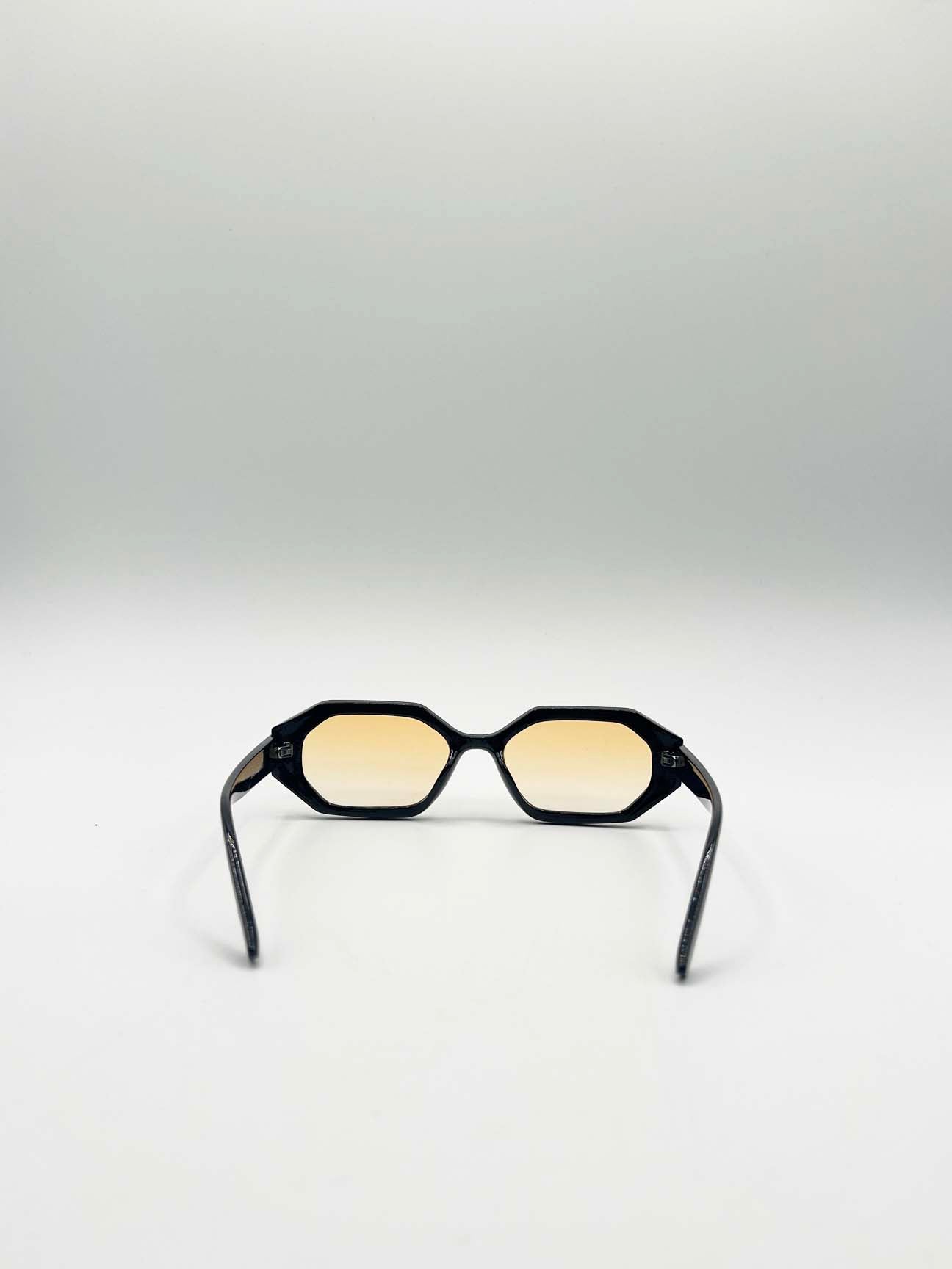 Oval Geomentric Sunglasses in Black Orange