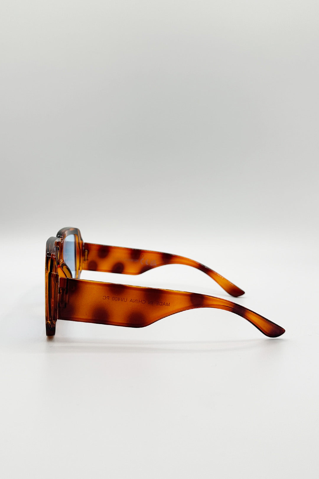 Oversized Square Frame Sunglasses In Brown Stripe