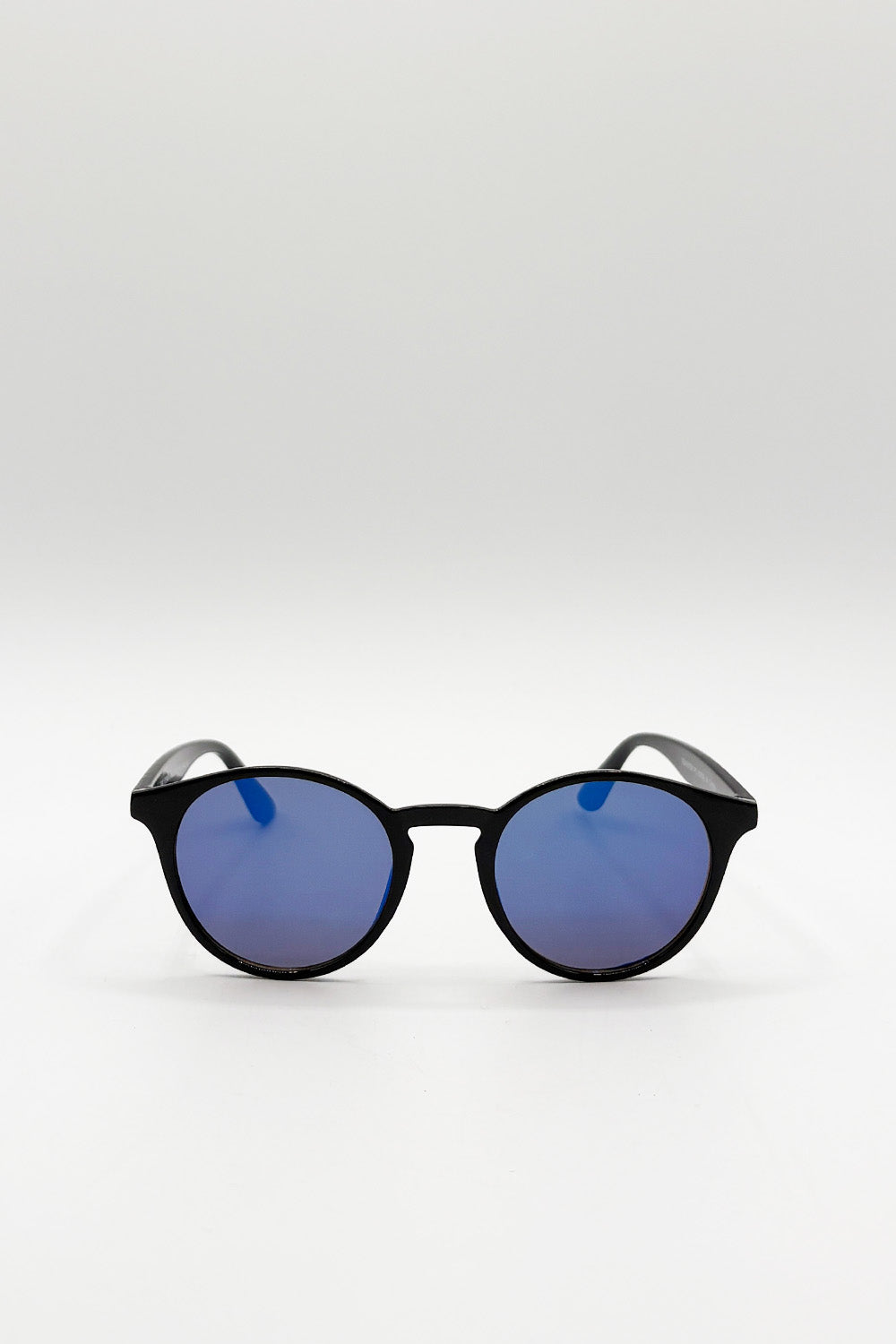 Classic Preppy Plastic Frame Sunglasses with Blue Lense