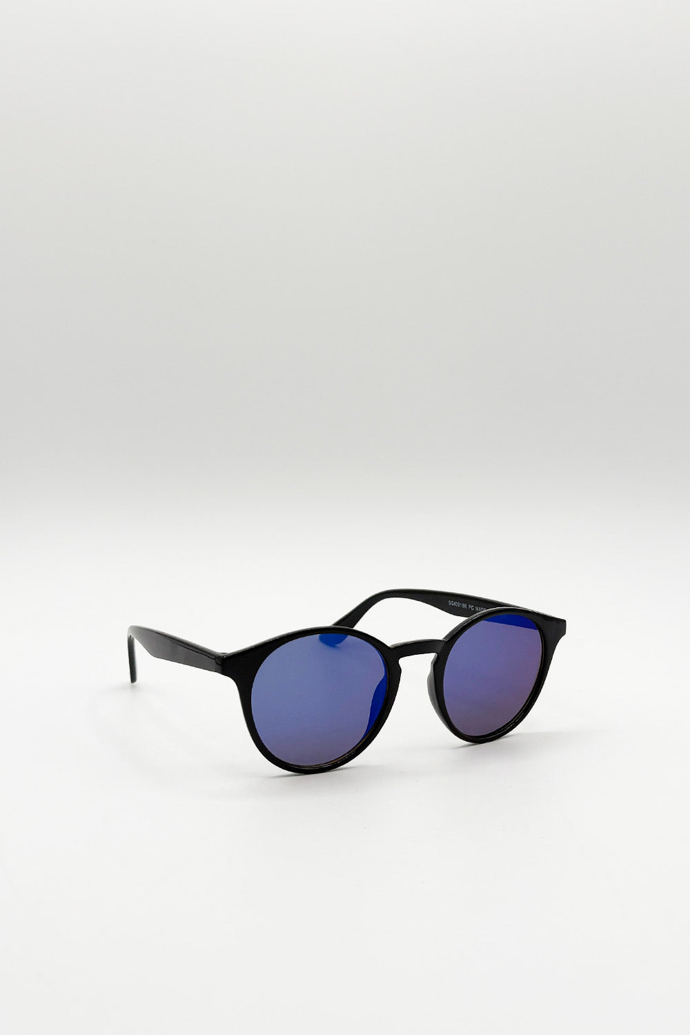 Classic Preppy Plastic Frame Sunglasses with Blue Lense