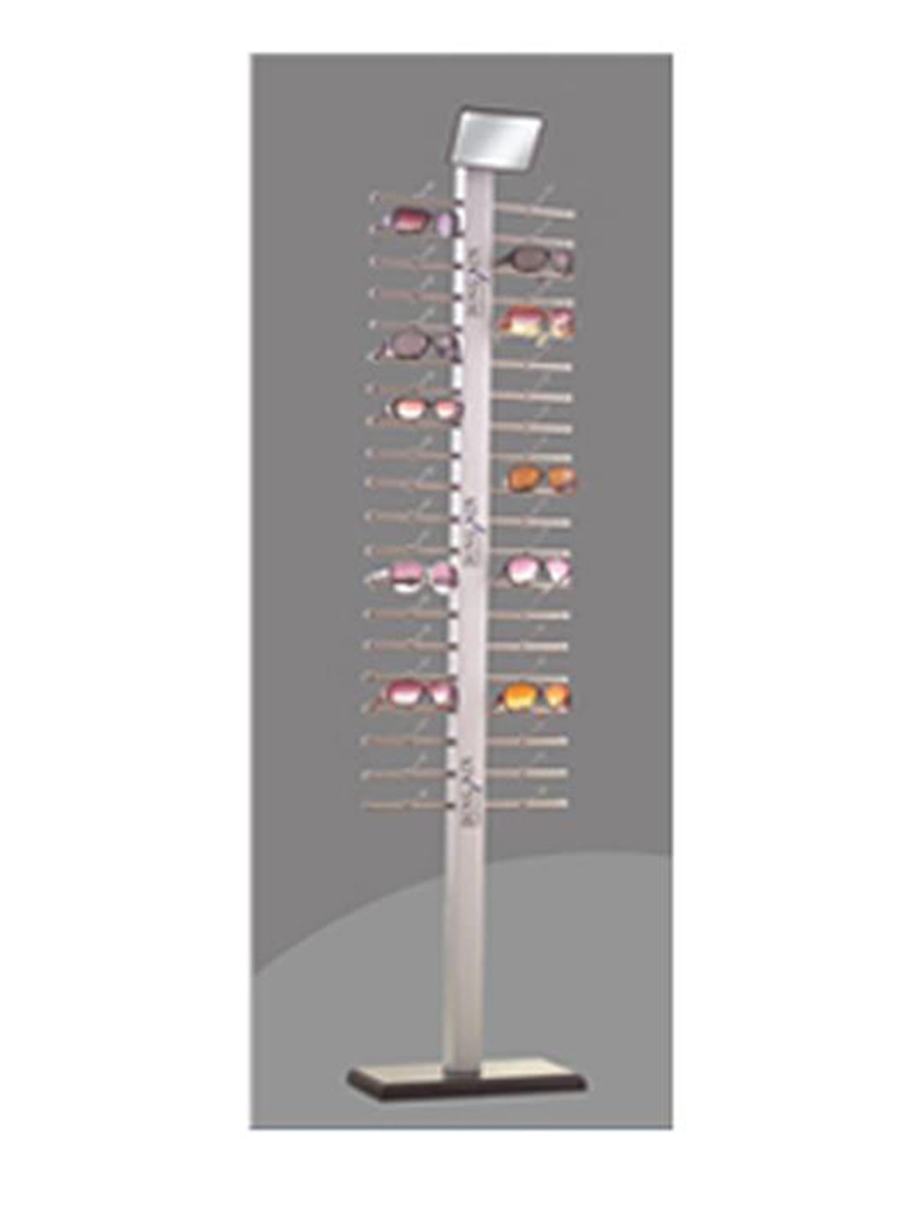 Silver Standing Sunglasses Display - Holds 40 pcs