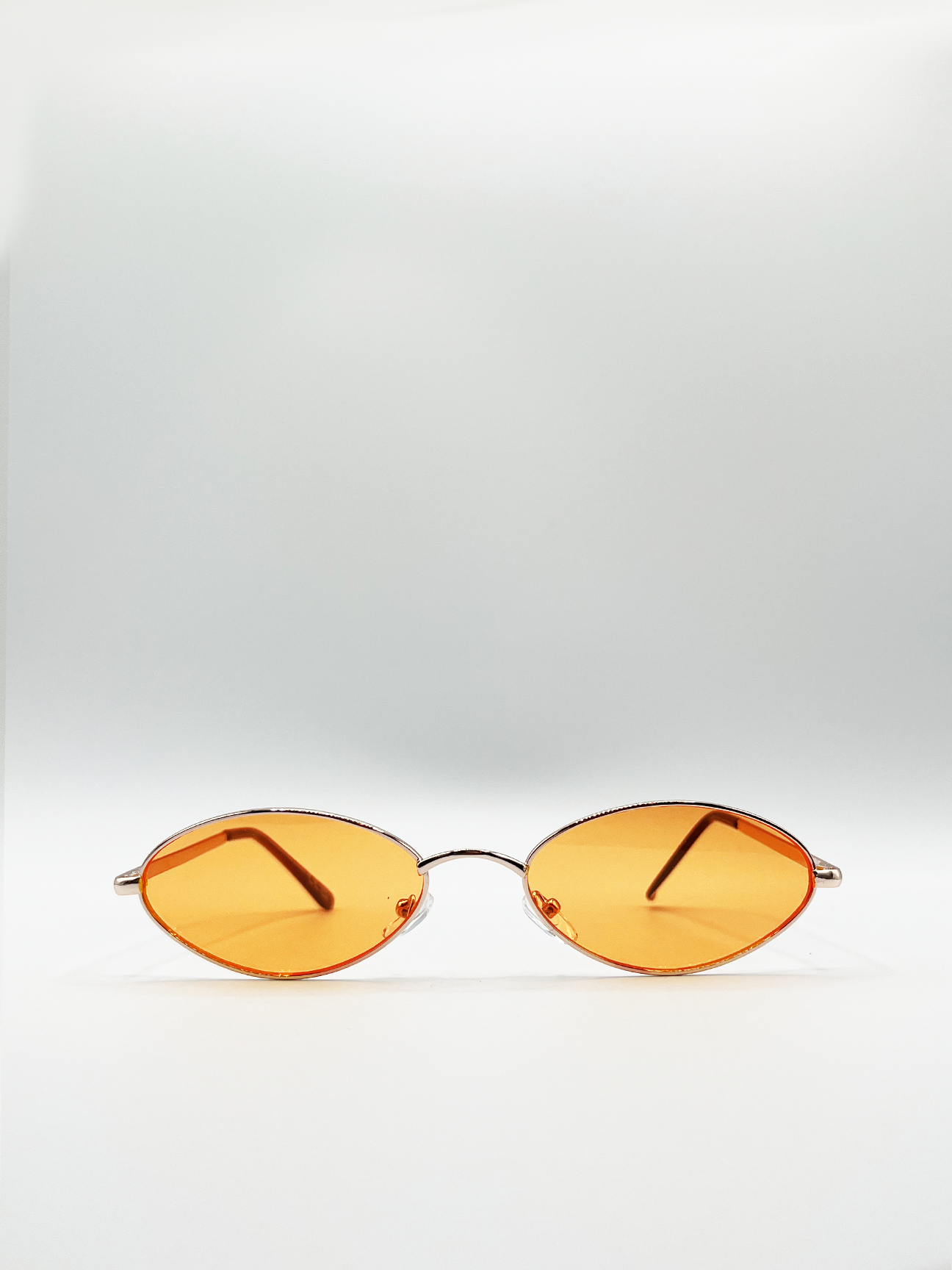 Orange Diamond Lense Metal Frame Sunglasses
