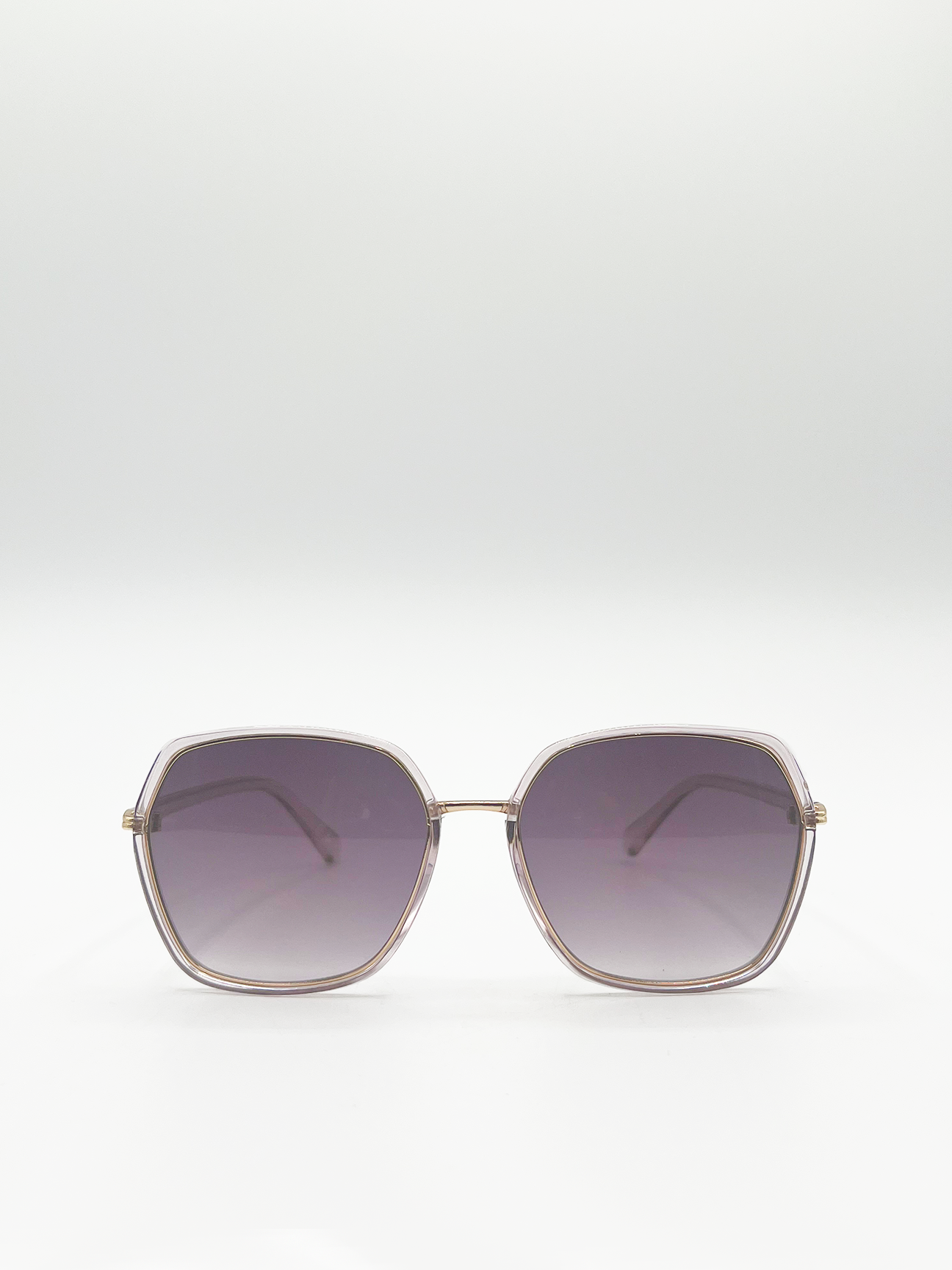 Purple Oversized Frame Sunglasses with Black Lenses – Accent