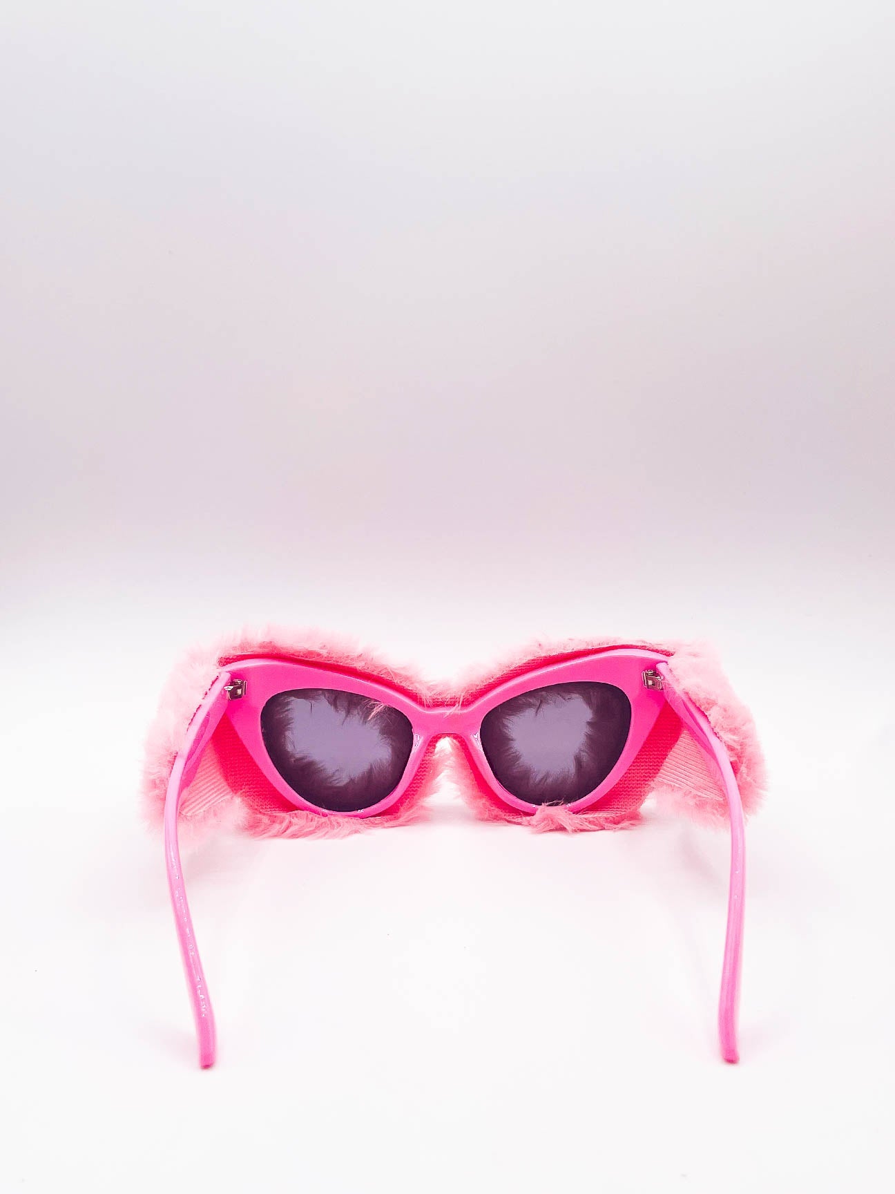 Faux fur novelty sunglasses in pink