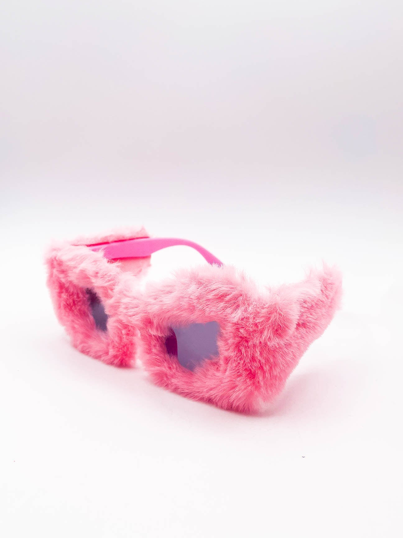Faux fur novelty sunglasses in pink