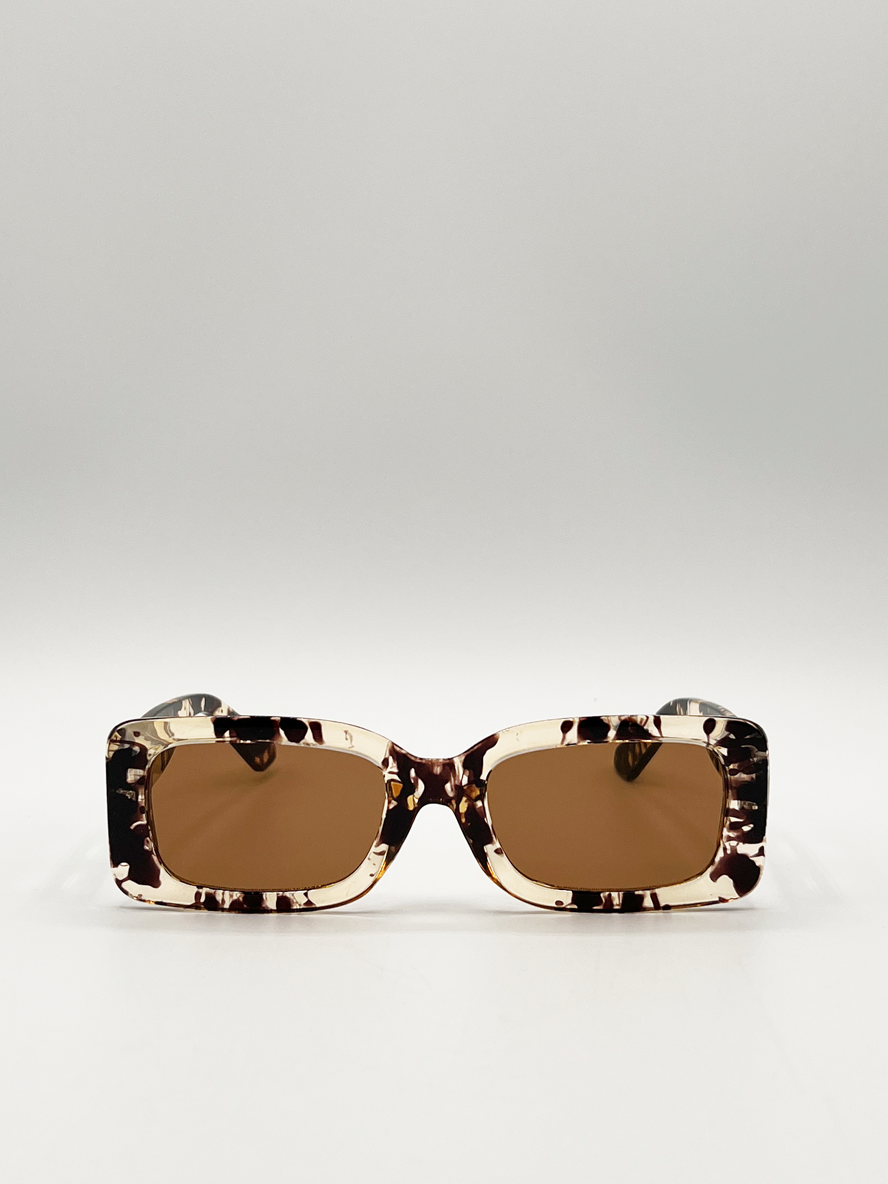 Tortoiseshell print square frame sunglasses