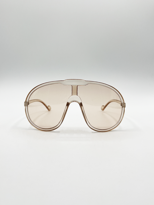 Wave Mask Sunglasses in Champagne