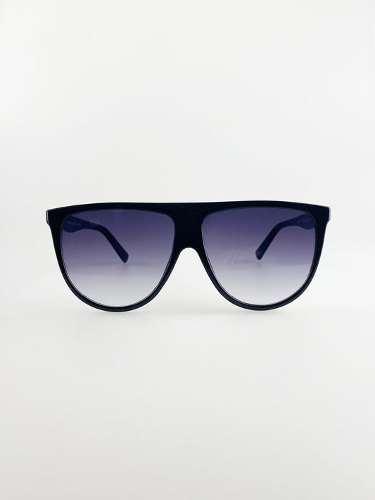 Black Oversized Sunglasses with Black Ombre Lenses
