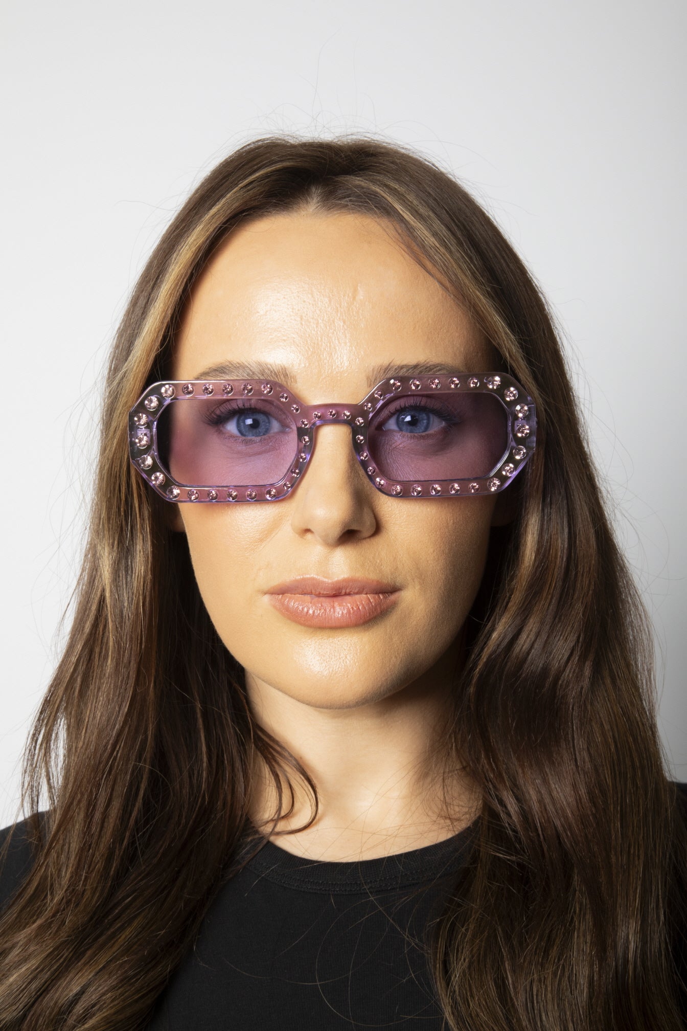 Oval Festival Glasses with Gem Detail in Purple