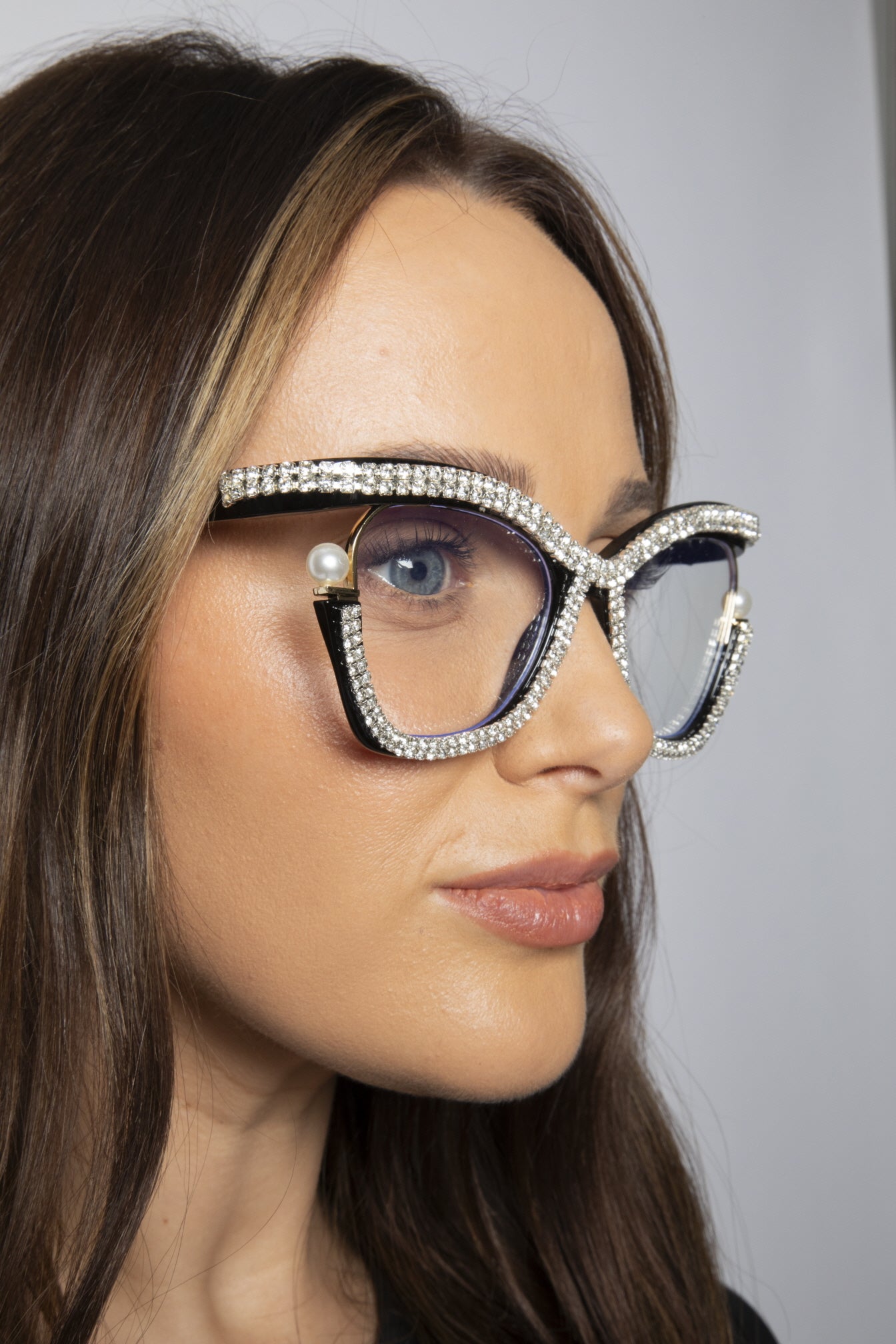 Festival Diamante with Pearls Cateye Glasses