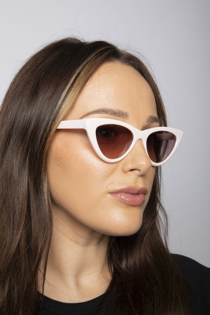 Beige Cateye Sunglasses