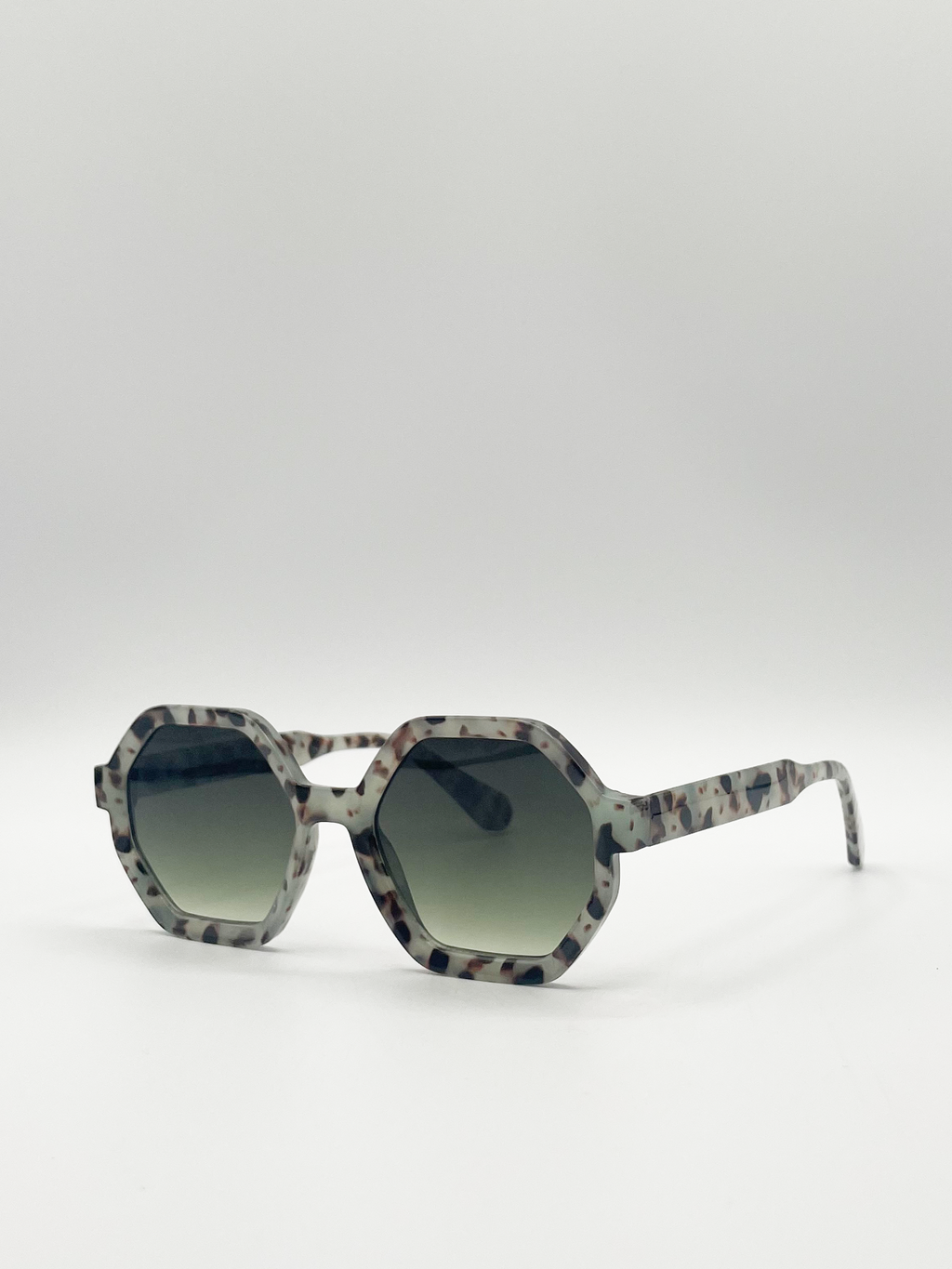 Pale grey tortoiseshell Shape_Oversized hexagon Sunglasses