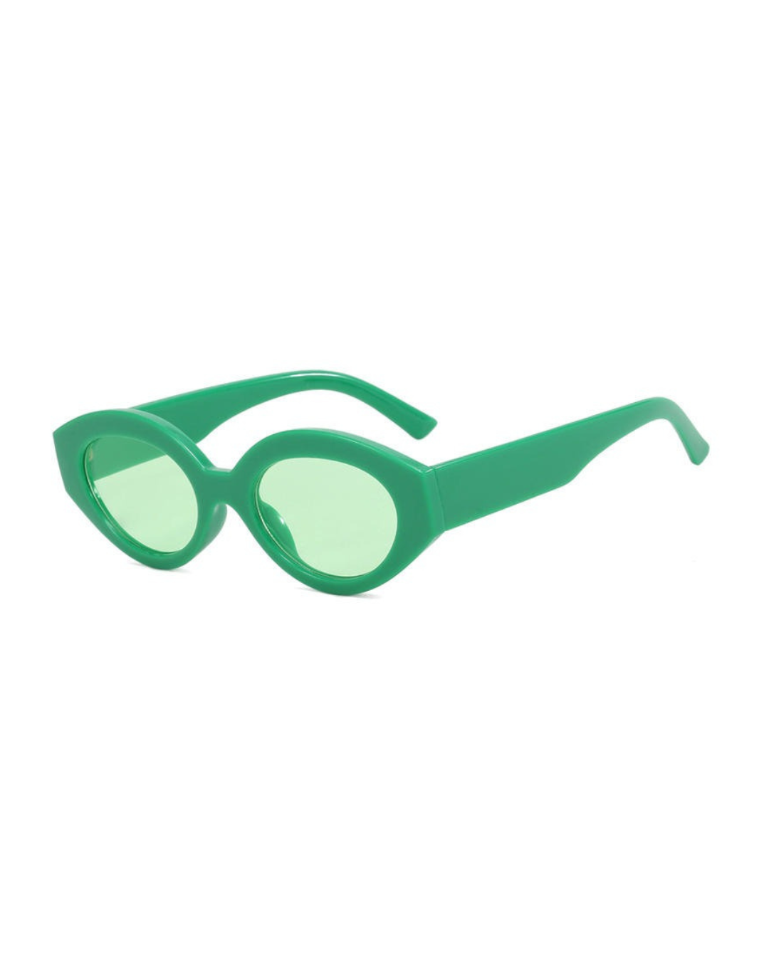 Retro Small Oval Sunglasses Green