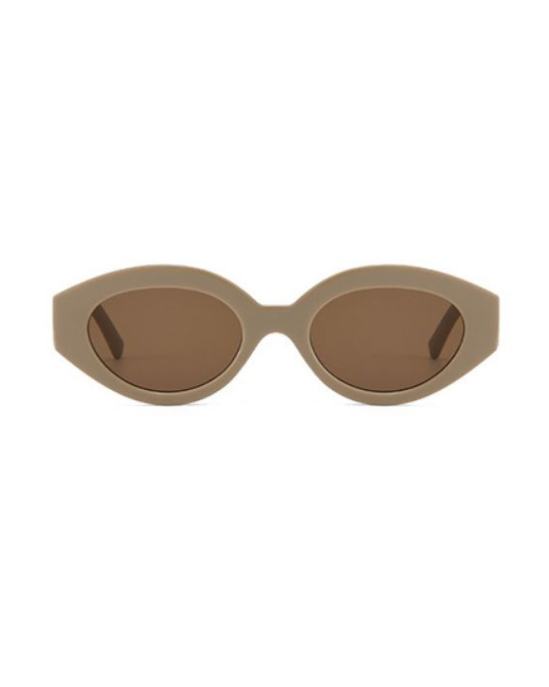 Retro Small Oval Sunglasses Beige