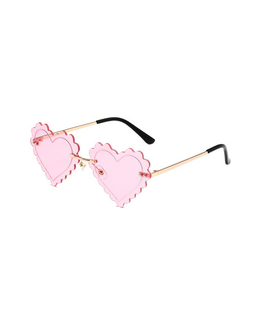 Scallop Heart Sunglasses in Pink