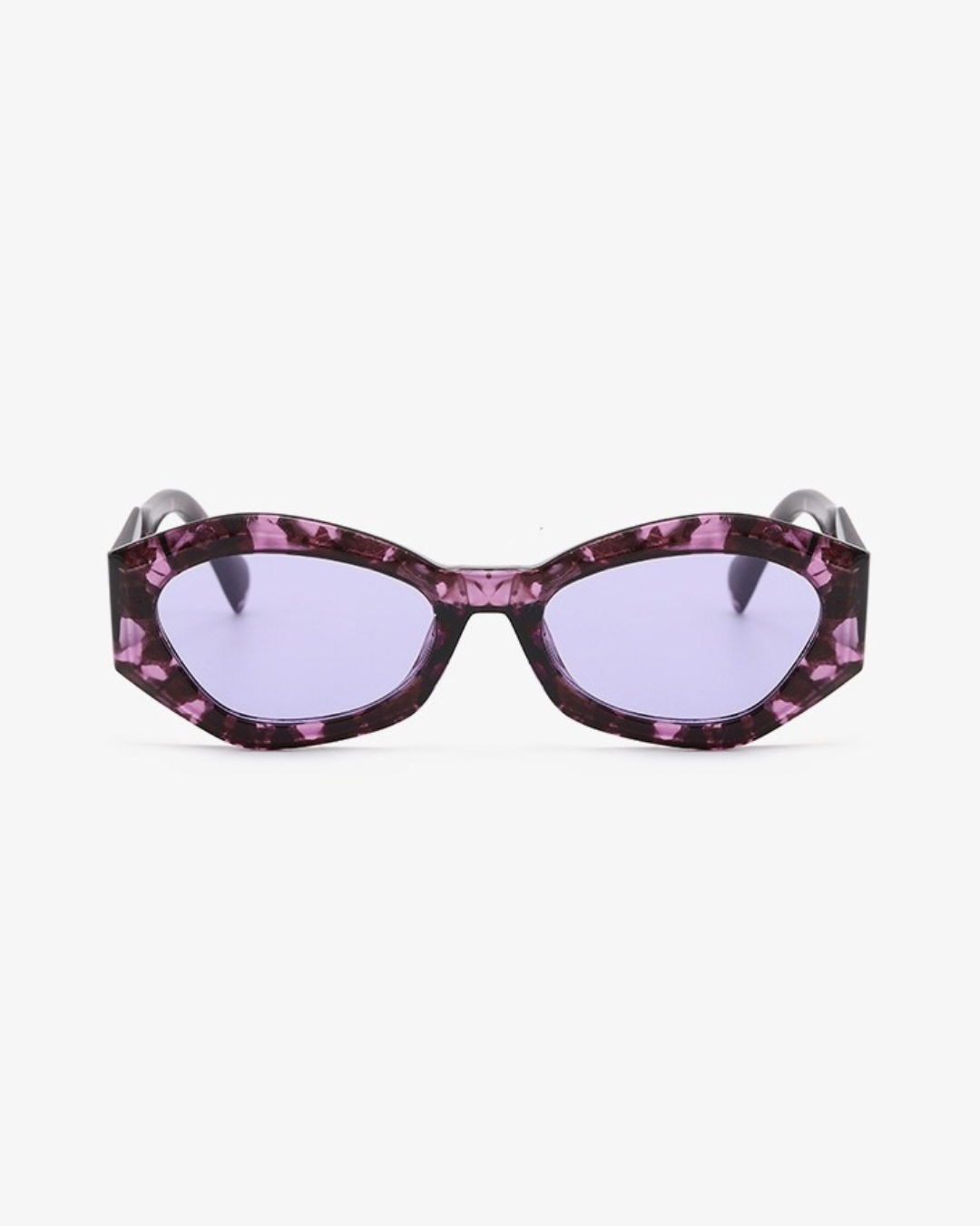 Retro Polygonal Cat-Eye Sunglasses in Purple