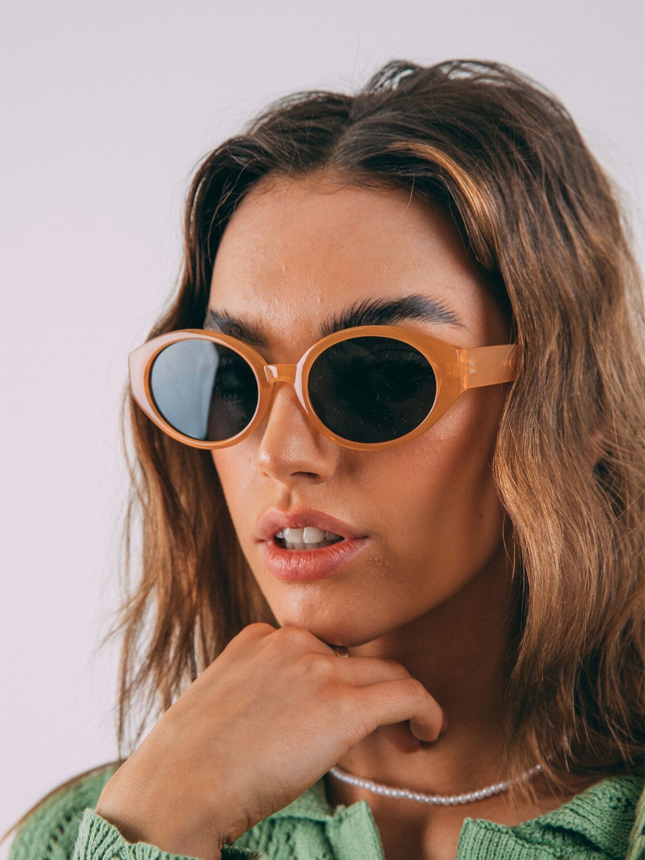Oval Plastic Frame Sunglasses
