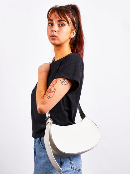 SVNX PU Leather Saddle Bag with adjustable strap in unbleached