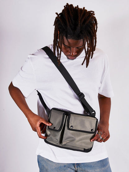 SVNX Nylon chest bag in moss