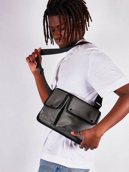 SVNX Nylon chest bag in moss