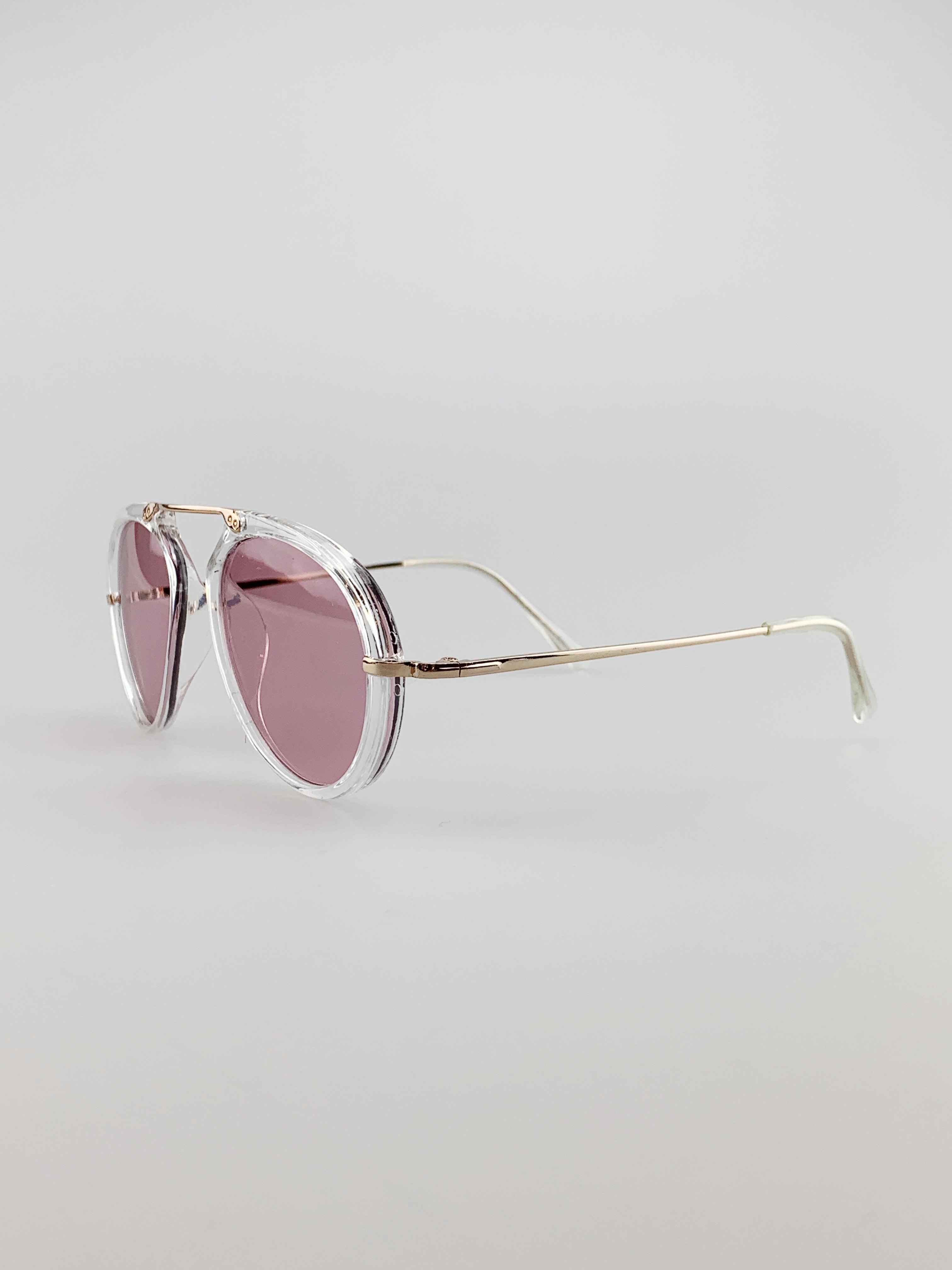 Gold Frame 2 Pack Aviator Style Sunglasses with Bridge