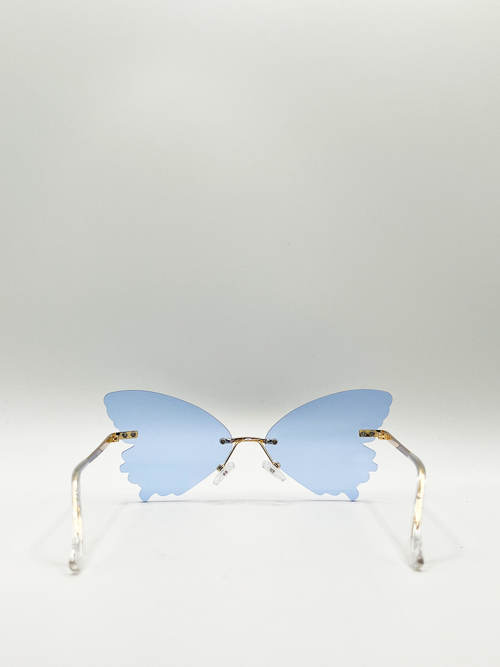 Frameless Blue Butterfly Sugnlasses with Metal Arms