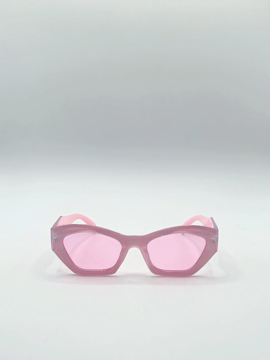 Angular Framed Sunglasses in Pink