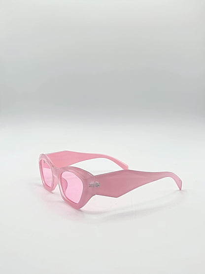 Angular Framed Sunglasses in Pink