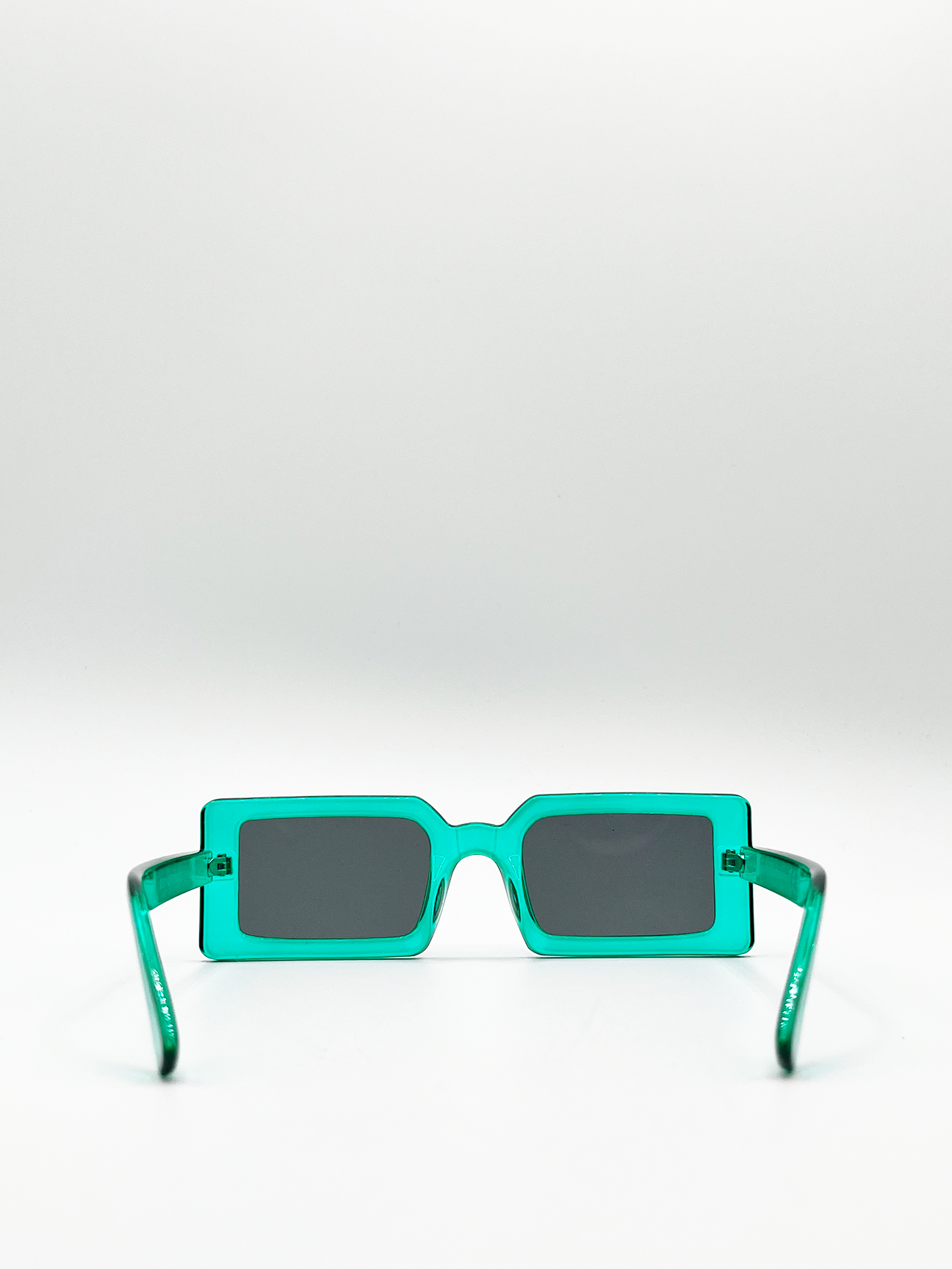 Light Mint Shape_Oversized Rectangle Sunglasses with Black Lenses