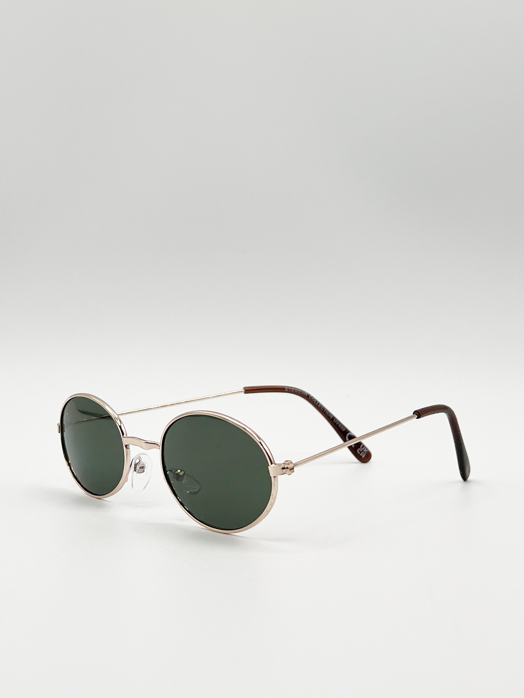 Retro Oval ,Shape Sunglasses in Gold