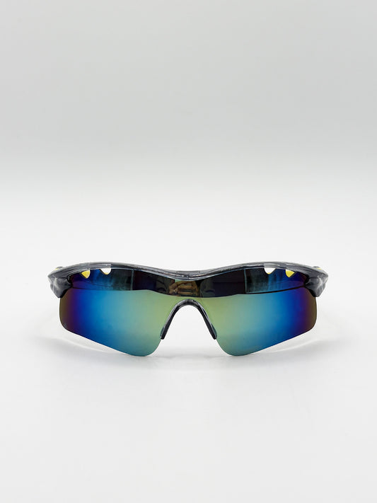 Outdoor Sport Racer Sunglasses in Multi Yellow