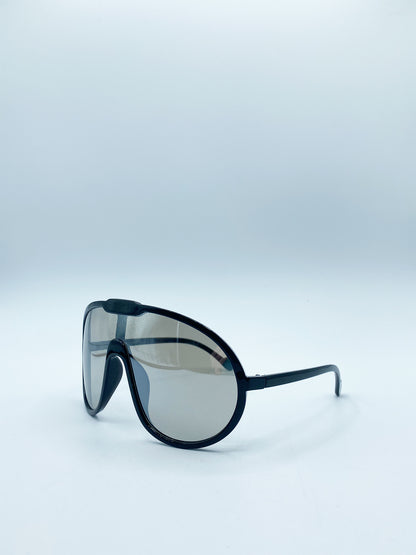 Wave Mask Sunglasses in Black