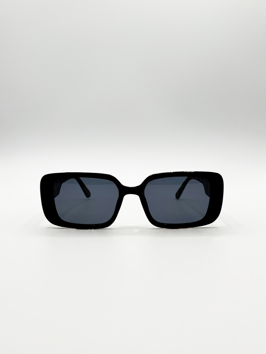 Oversized Rectangle Sunglasses in Black