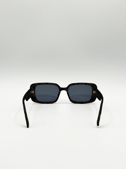 Oversized Rectangle Sunglasses in Black