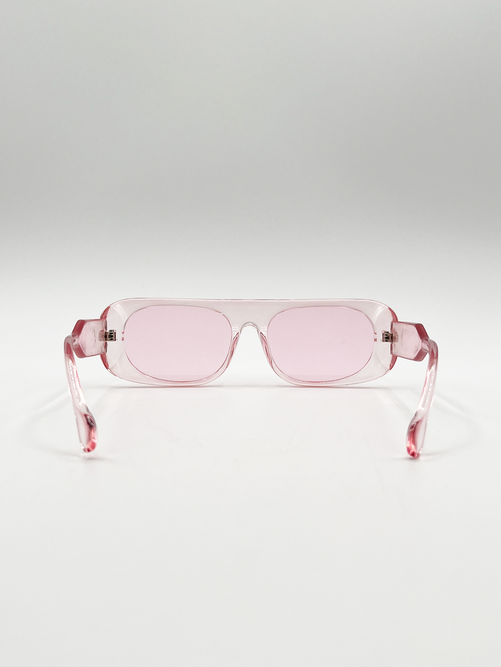 Flat Top Oval Sunglasses in Pale Pink