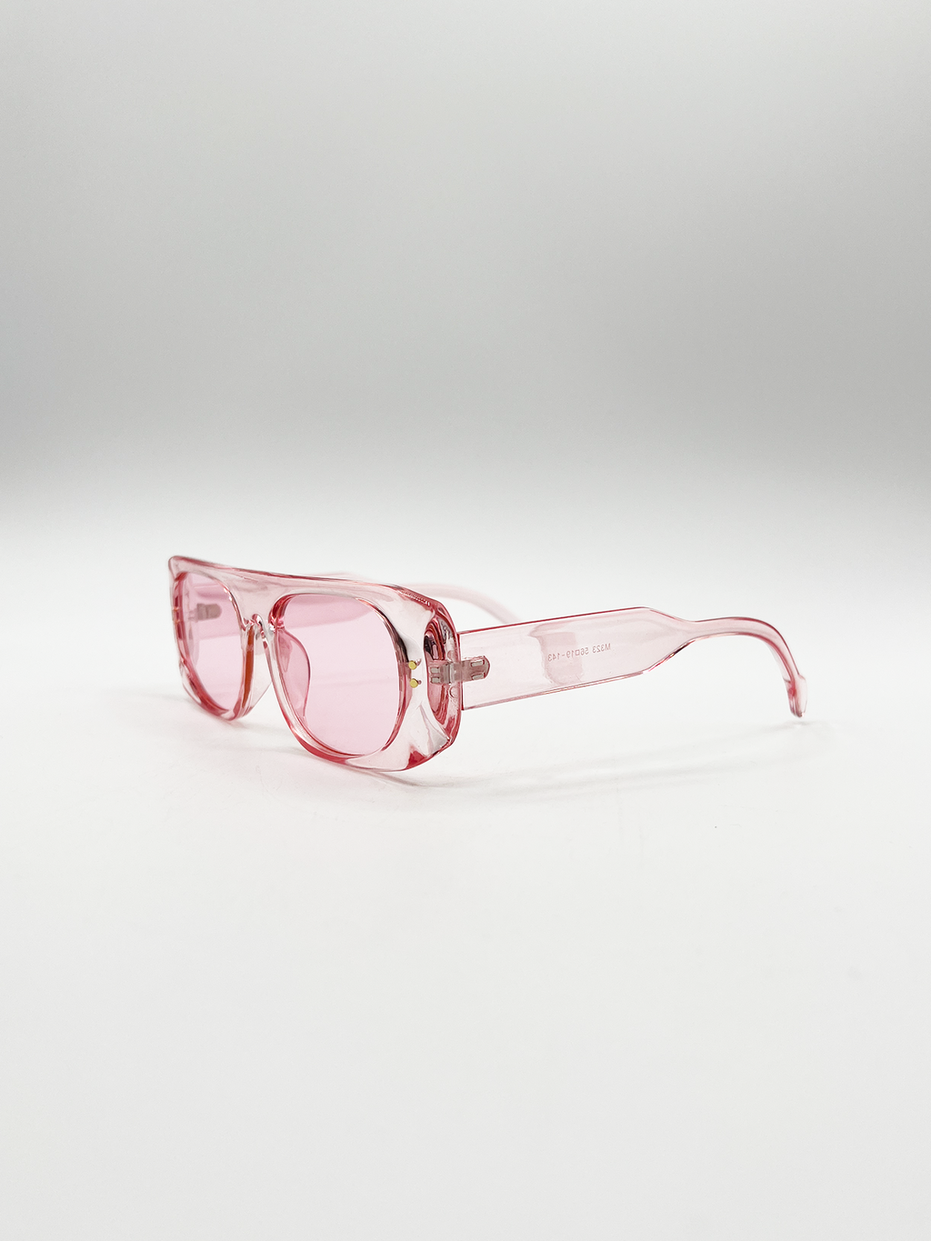 Flat Top Oval Sunglasses in Pale Pink