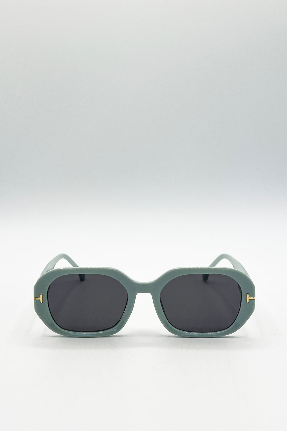 Oval Sunglasses with Wide Arm in Mint