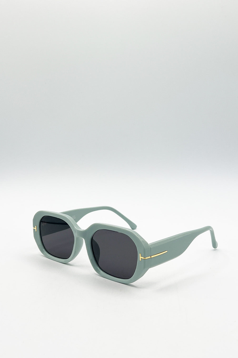 Oval Sunglasses with Wide Arm in Mint
