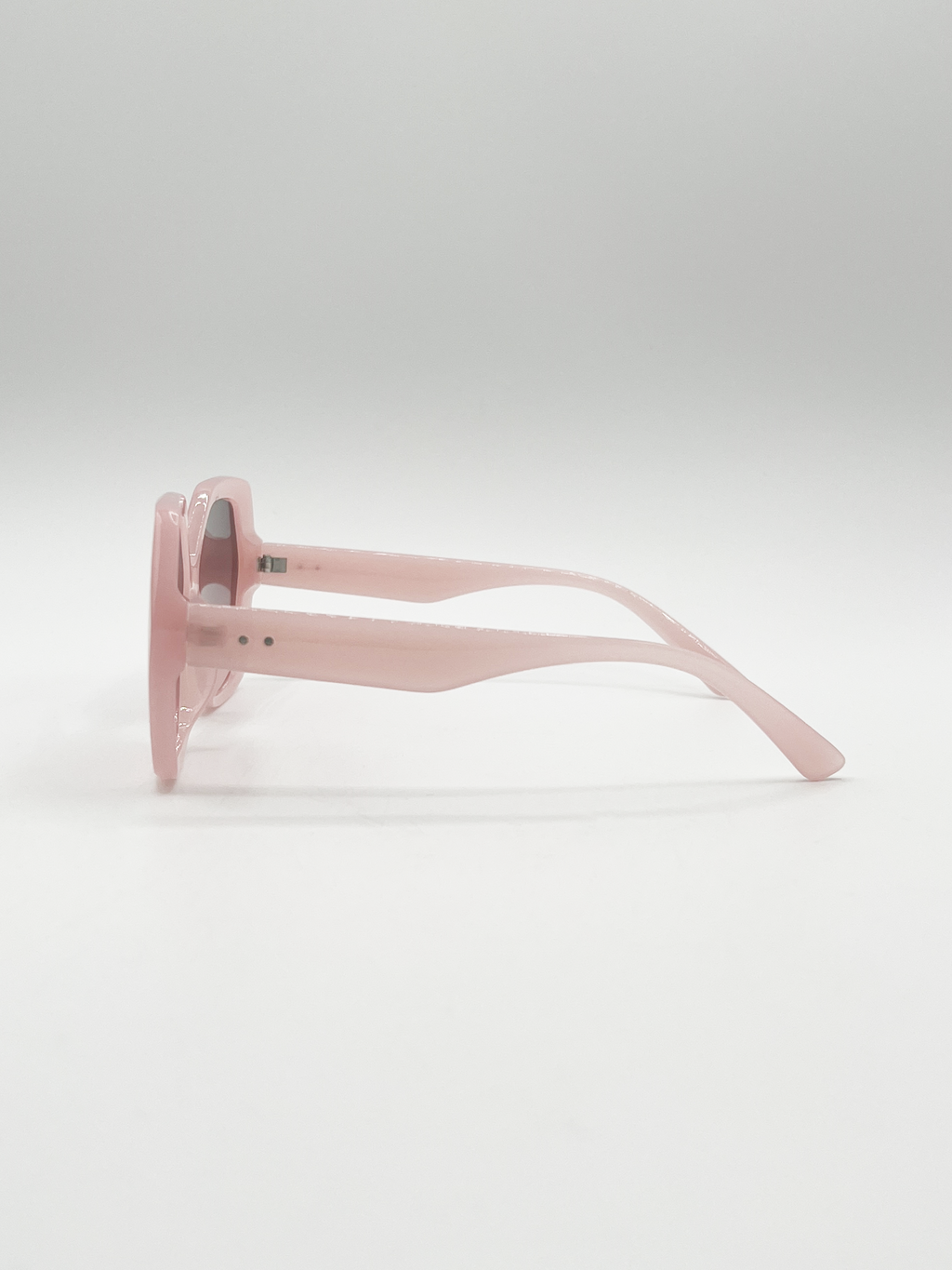 Oversized Rounded Angular Sunglasses in Pink