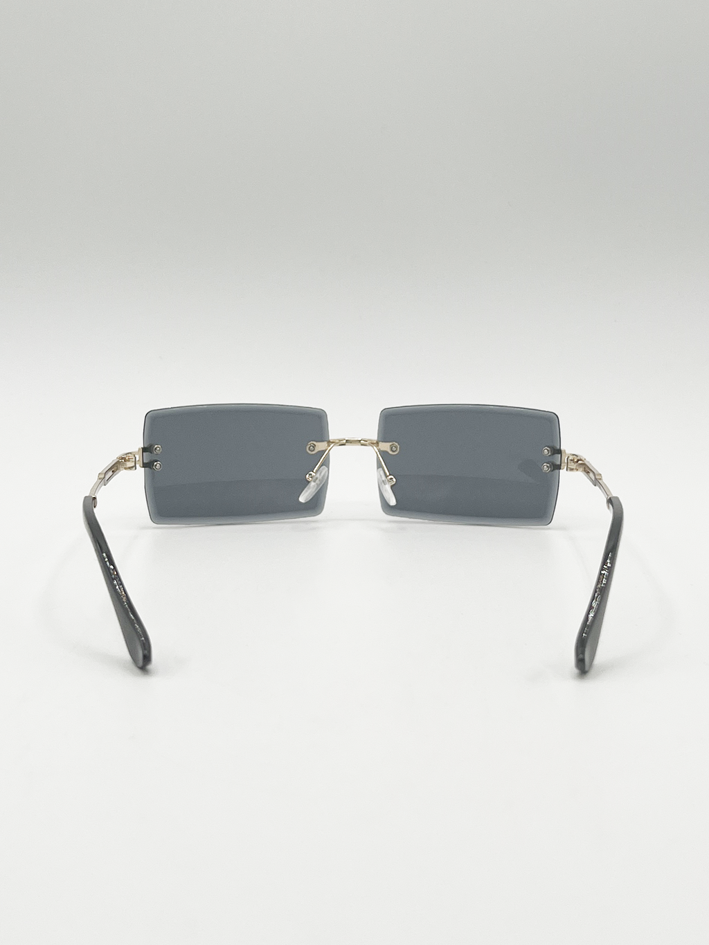 Frameless Square Sunglasses in Black