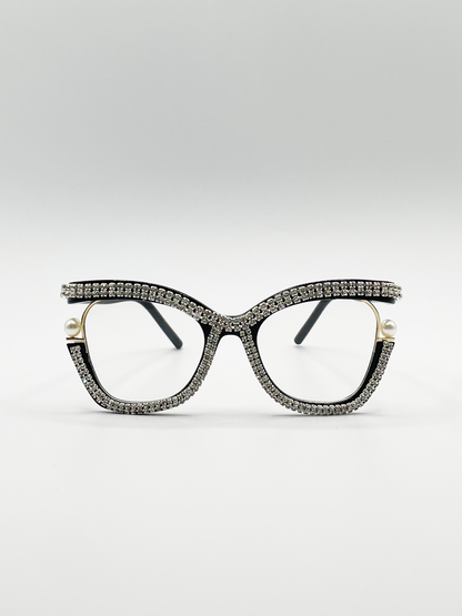 Festival Diamante with Pearls Cateye Glasses