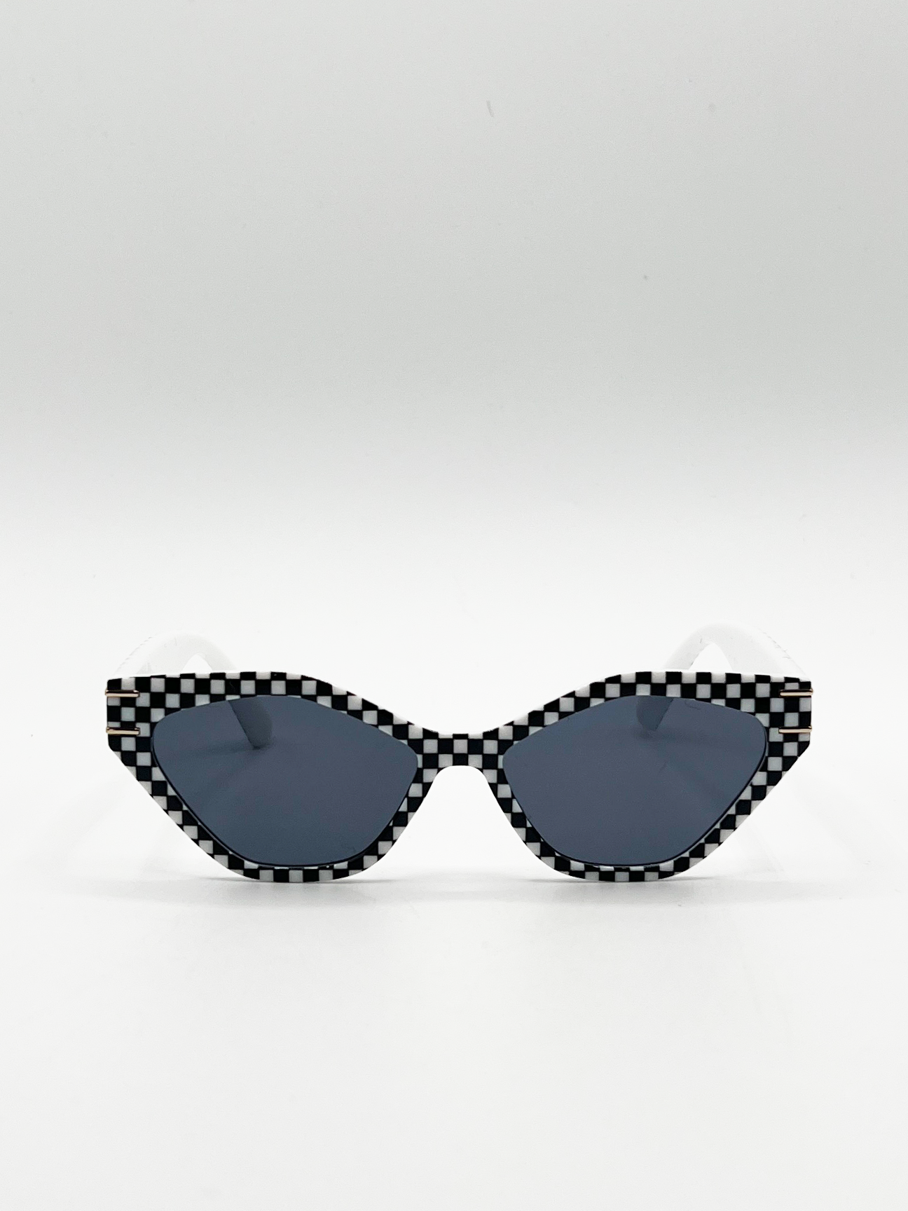 Angular Sunglasses in Black and White Check