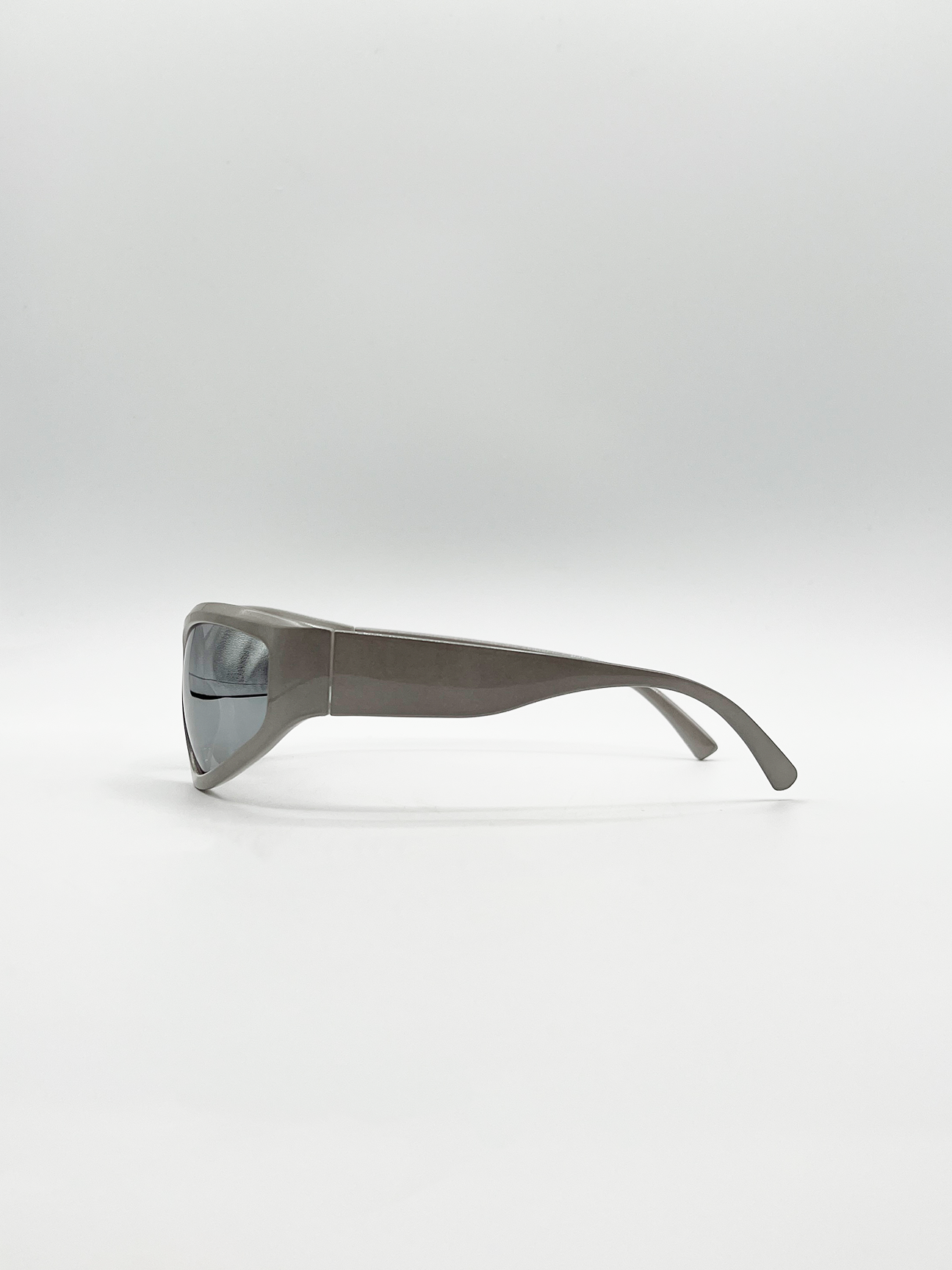 Silver Racer Wrap Sunglasses