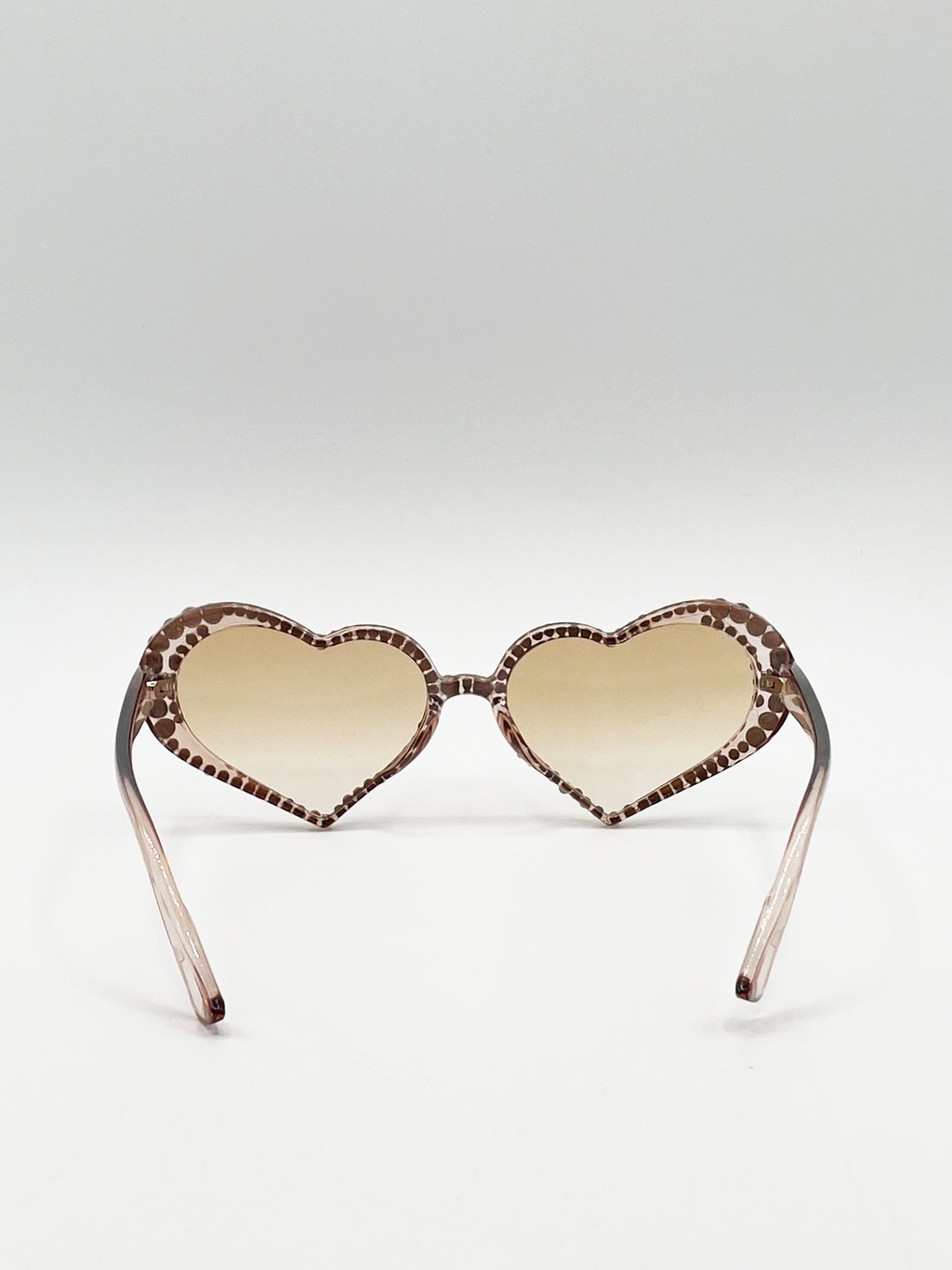 Heart Sunglasses with Gem Detail in Champagne